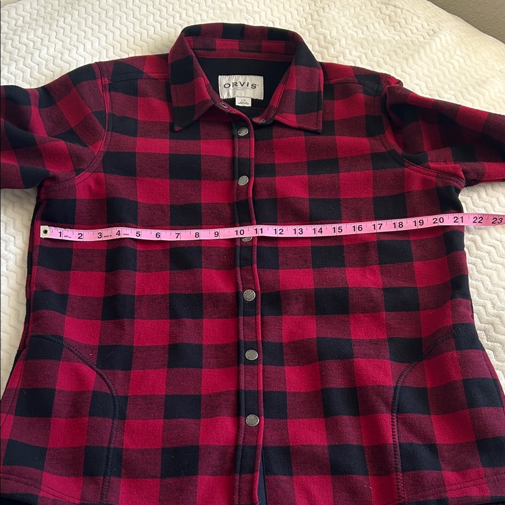 Orvis Women’s Plaid Button Down Shirt Jacket- Red and Black - Picture 4 of 7